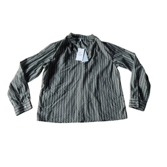 Johnny Was Calme Split Ruffled Neck Multi-Color Liya Blouse Woman's Sz L NWT - Picture 11 of 11